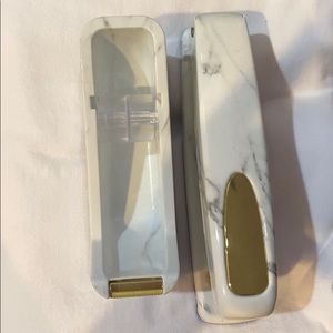 Marble stapler and tape dispenser